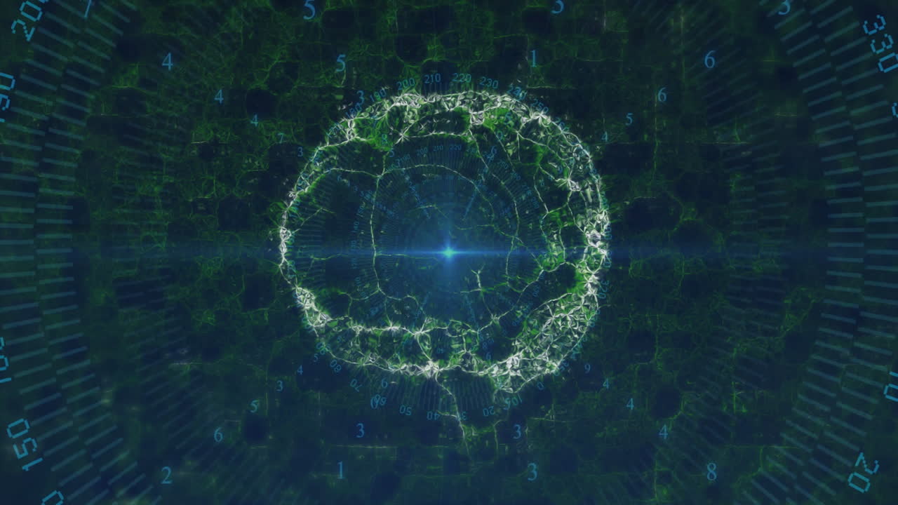 Animation of brain with connections over data processing