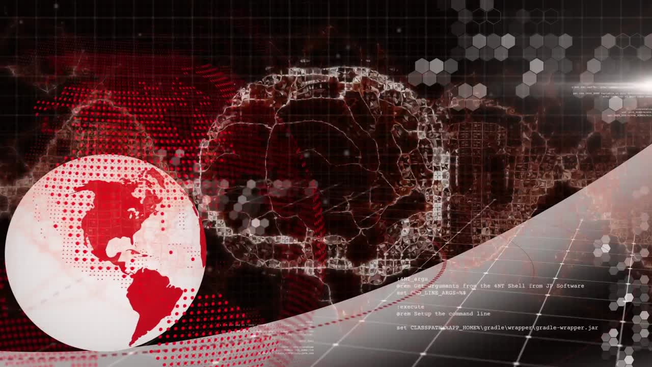 animación del giro del cerebro y el globo sobre el procesamiento de datos