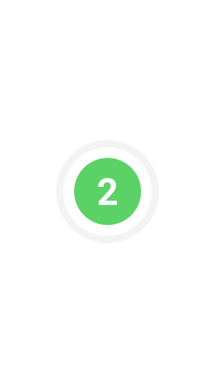 Timer digitale conto alla rovescia con grafica a cerchio verde