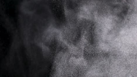 powder isolated on black background