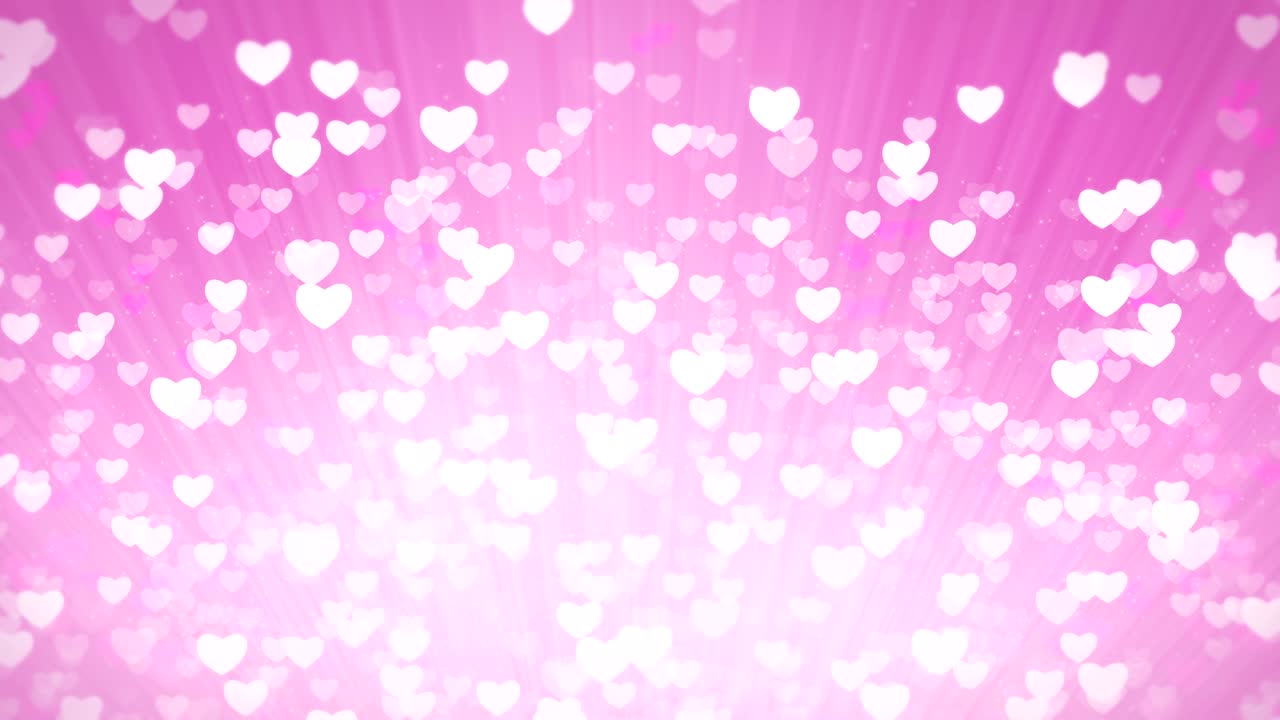 los corazones rosados brillantes son la luz del fondo del día de san valentín.