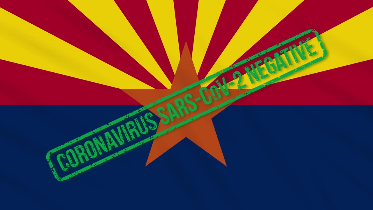 미국 애리조나 주 (arizona state) 는 코로나 바이러스로부터의 자유의 녹색 스프를 가진 발을 흔들고 있습니다.