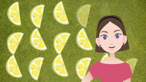 Animation-of-woman-talking-over-lemon-icons