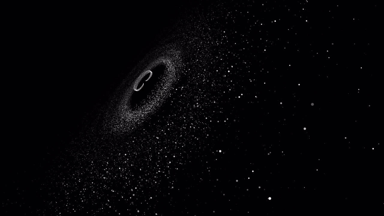 4k движущиеся частицы. спиральная галактика. абстрактный дизайн движения