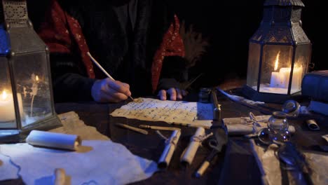 escribir en árabe en la antigüedad. escribir caligrafía.