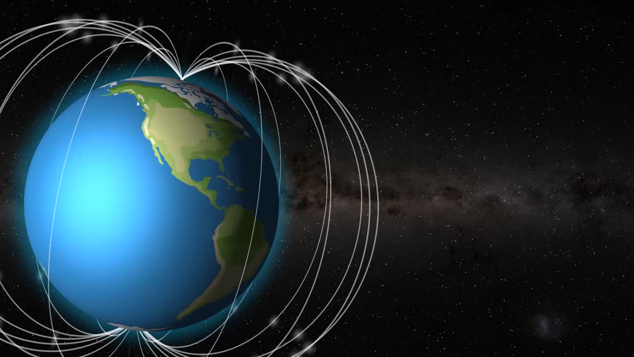 Visualization of Earth's magnetic field lines