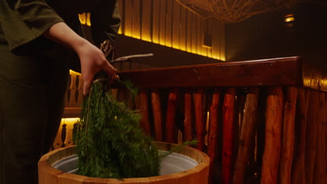 spa treatment with fir branches