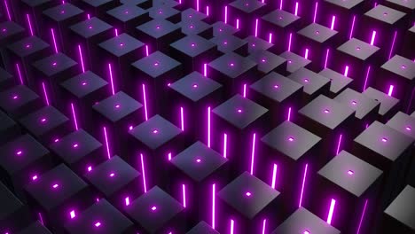 abstract geometric pattern with glowing purple cubes