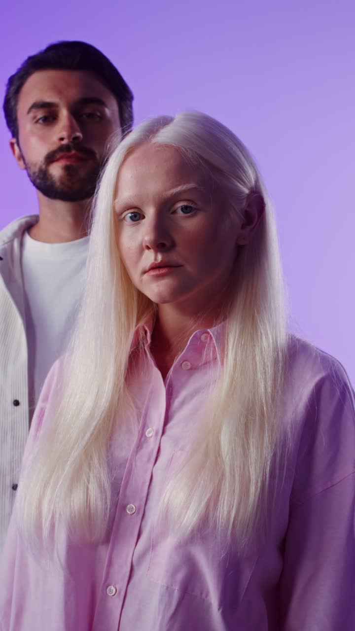 Portrait of an Albino Woman with a Man