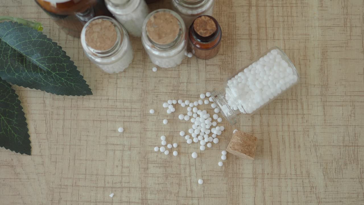 Homeopathic Pellets in Glass Bottles