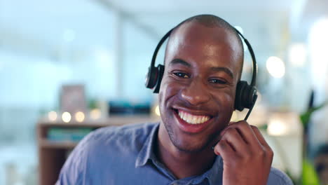 Call-center,-face-and-black-man