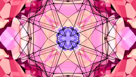 fondo 3d abstracto simple en color gradiente púrpura rojo, estilo poli bajo como fondo geométrico moderno o entorno matemático con efecto caleidoscópico. 4k uhd o bucle sin costuras fullhd. 3