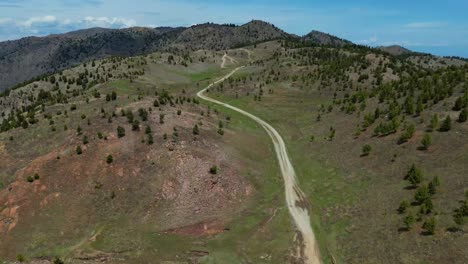 aerial view of the green mountains and peaceful nature