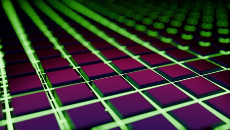 Abstract Geometric Pattern of Glowing Squares