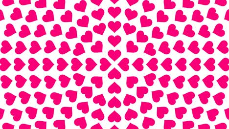 símbolo de corazón rosa patrón de círculo de papel animado de bucle de flip 4k en fondo blanco