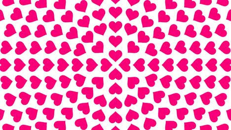 pink heart symbol circle pattern paper flip loop animation 4k on white background