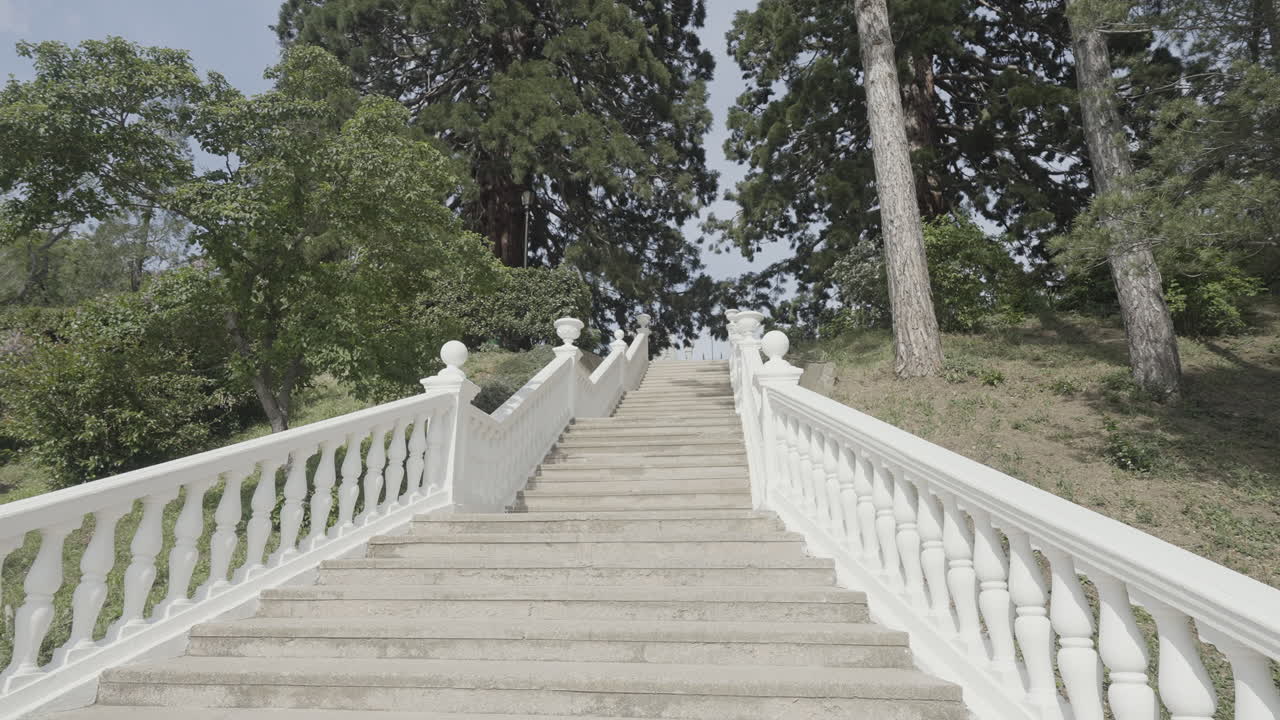 Elegant White Stone Stairs in a Park