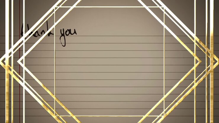 Animation of gold geometrical shapes over white background