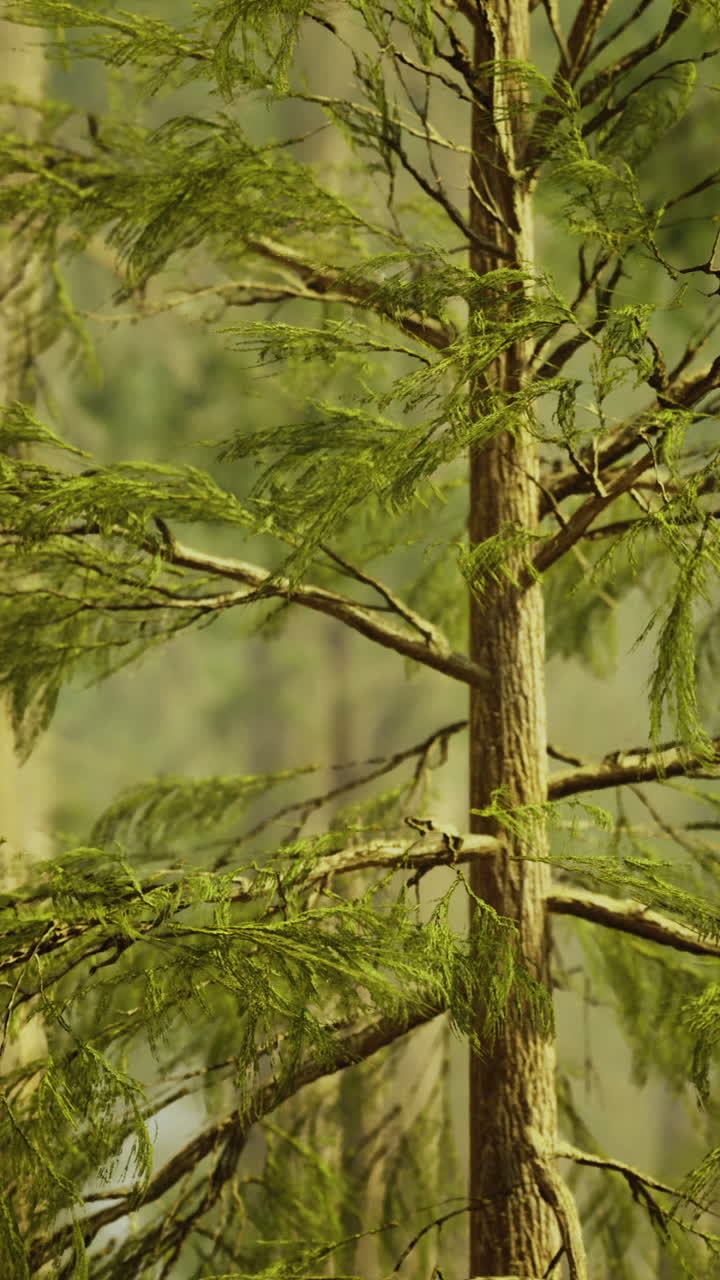 Rigoglioso albero verde in una foresta tranquilla durante le ore diurne