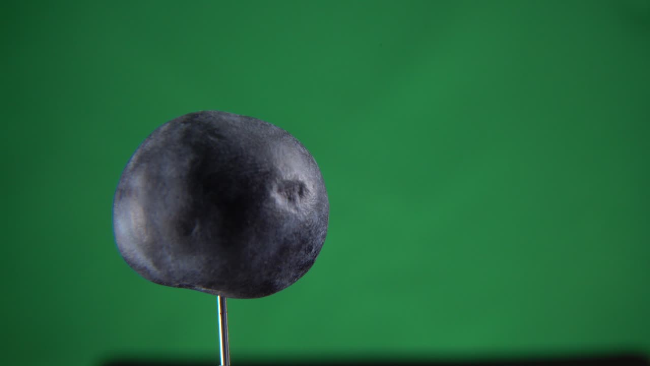 голубая ягода вращается с петлей на зеленом экране для хроматической клавиши