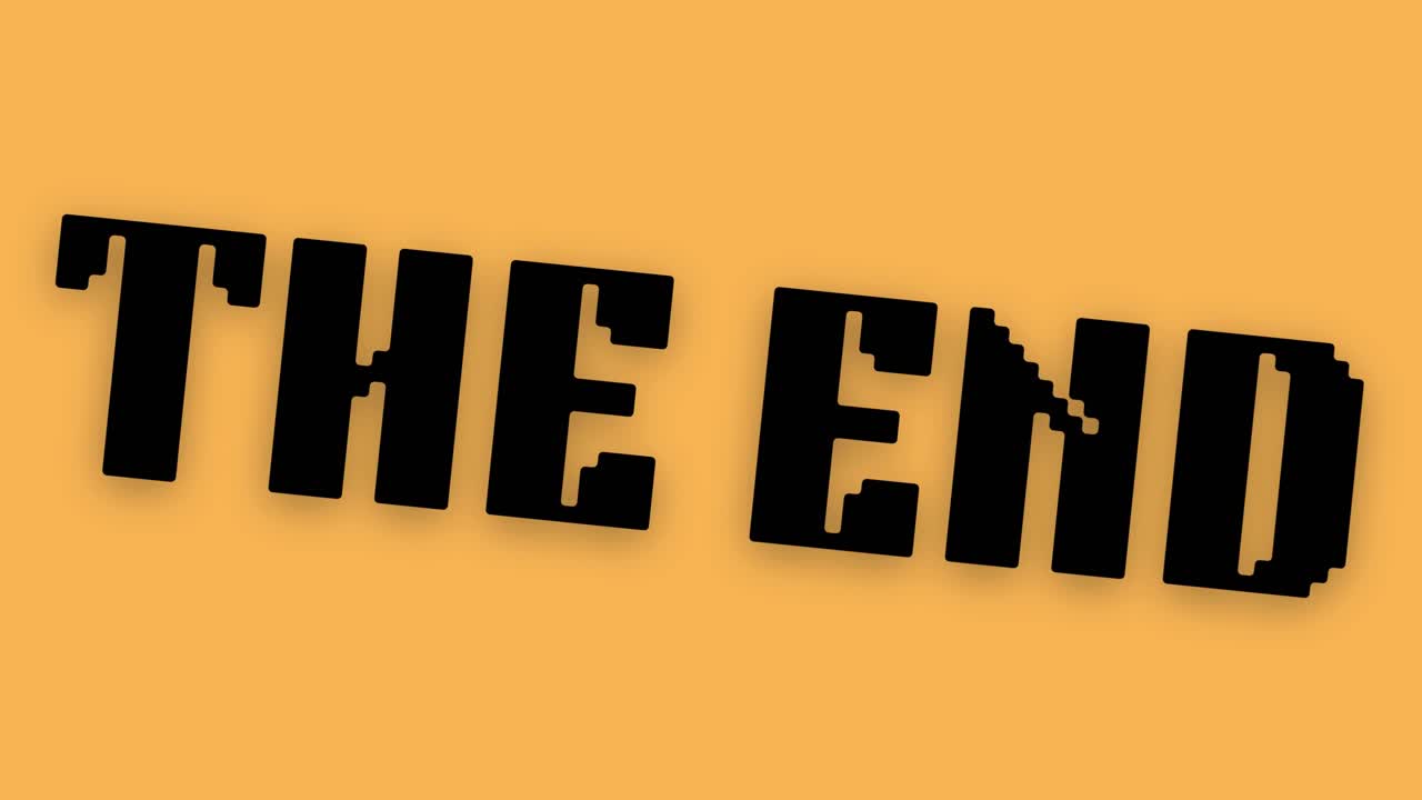 Animated “The End” Text Pop Up animation Closing Screen, Video Outro, Film Ending, Final Message