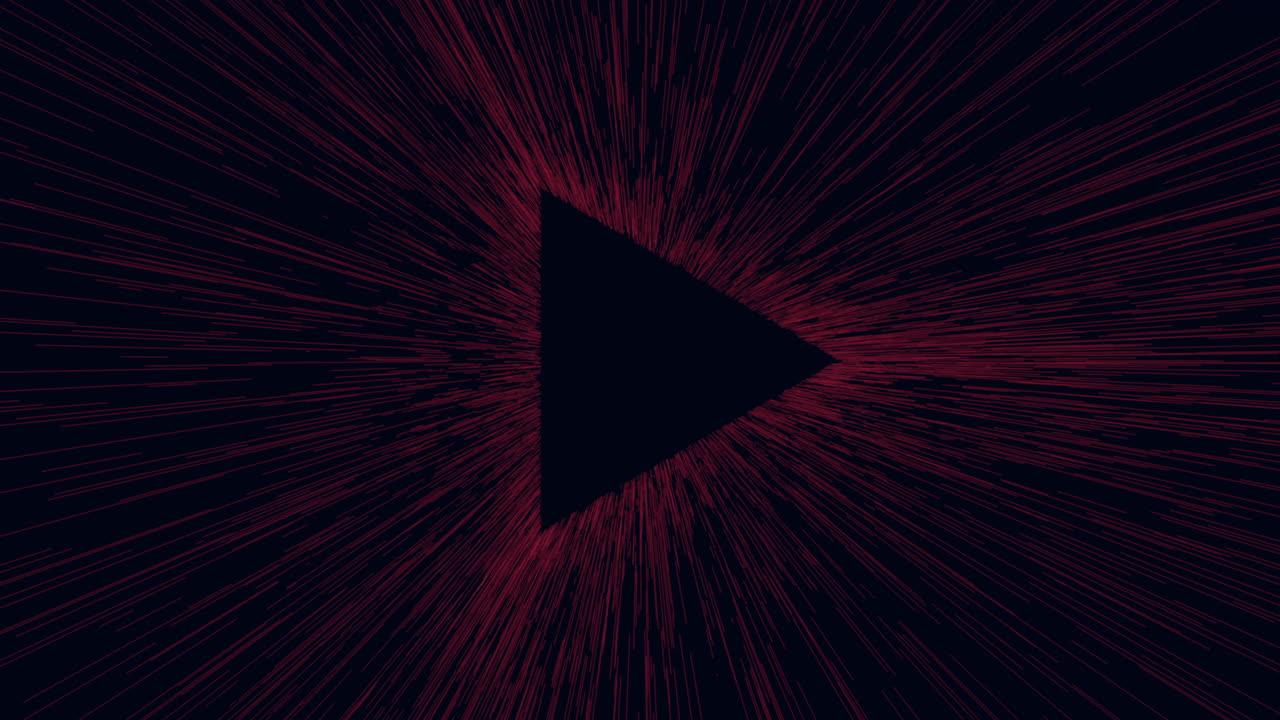 triángulo de neón futurista con líneas led en galaxia negra