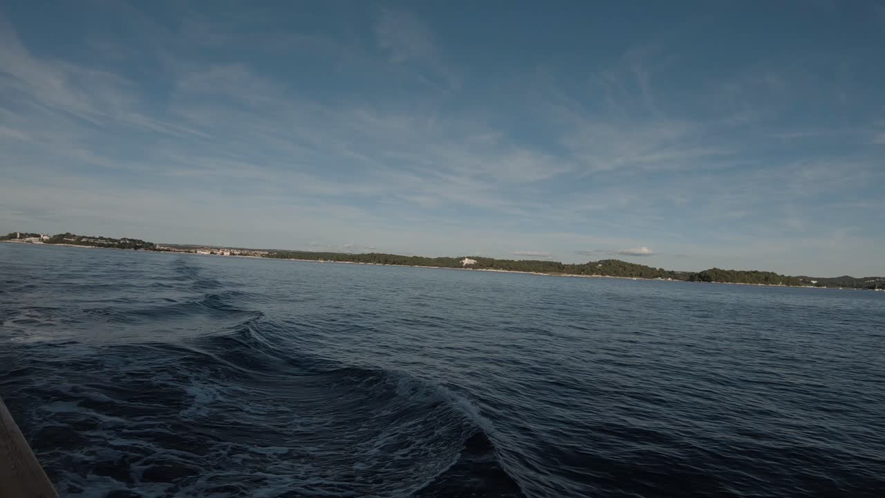 바다에 십자군 동안 보트에서 찍은 바다의 샷