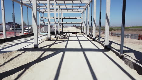 construction site with bulldozer and workers