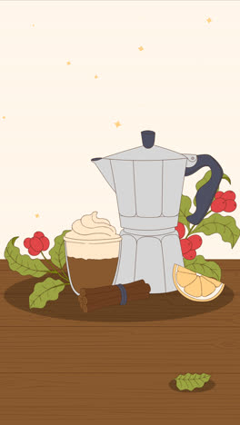 motion graphic of hand drawn background for international coffee day