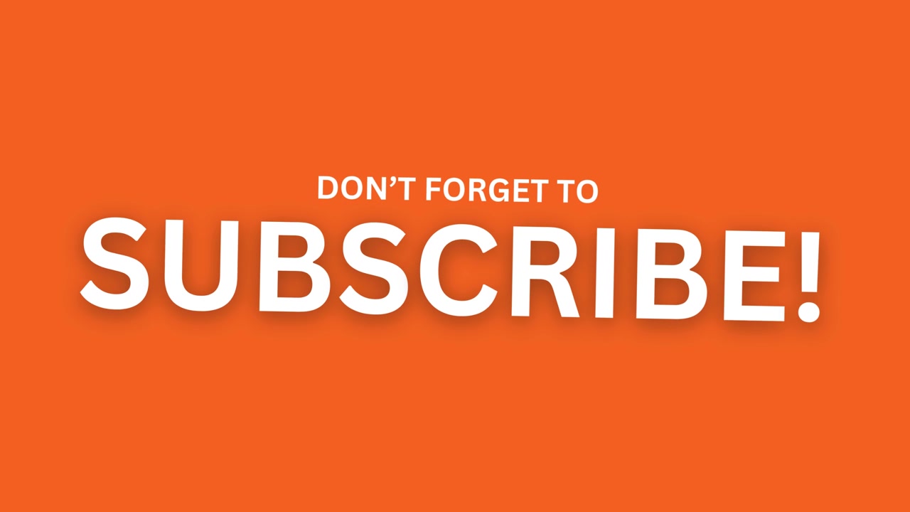Simple youtube subscribe CTA call to action text kinetic animation orange background