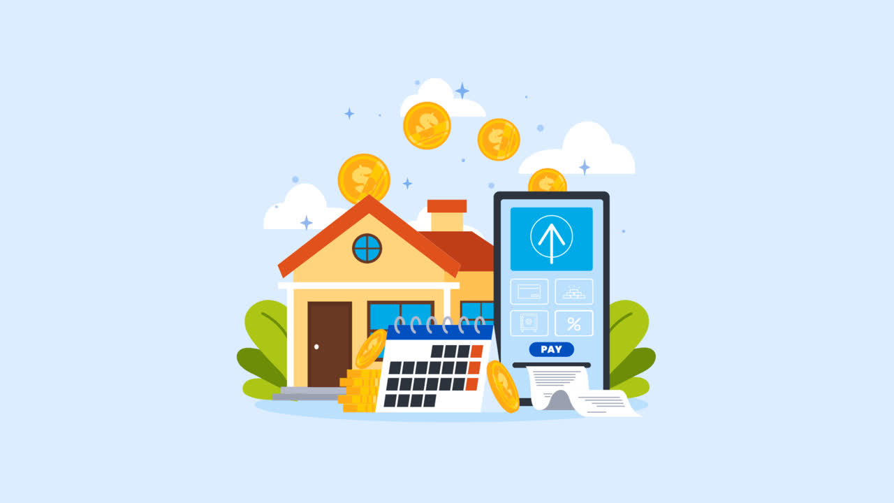 gráfico de movimiento de la ilustración de la cuota de diseño plano