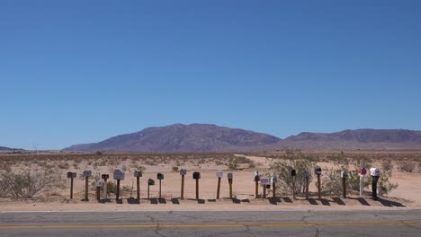 Old-mailboxes-line-a-lonely-road-through-the-Mojave-desert