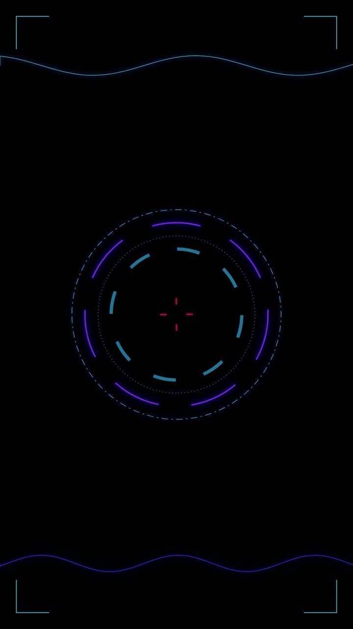 Abstract Digital HUD Interface with Rotating Circular Elements