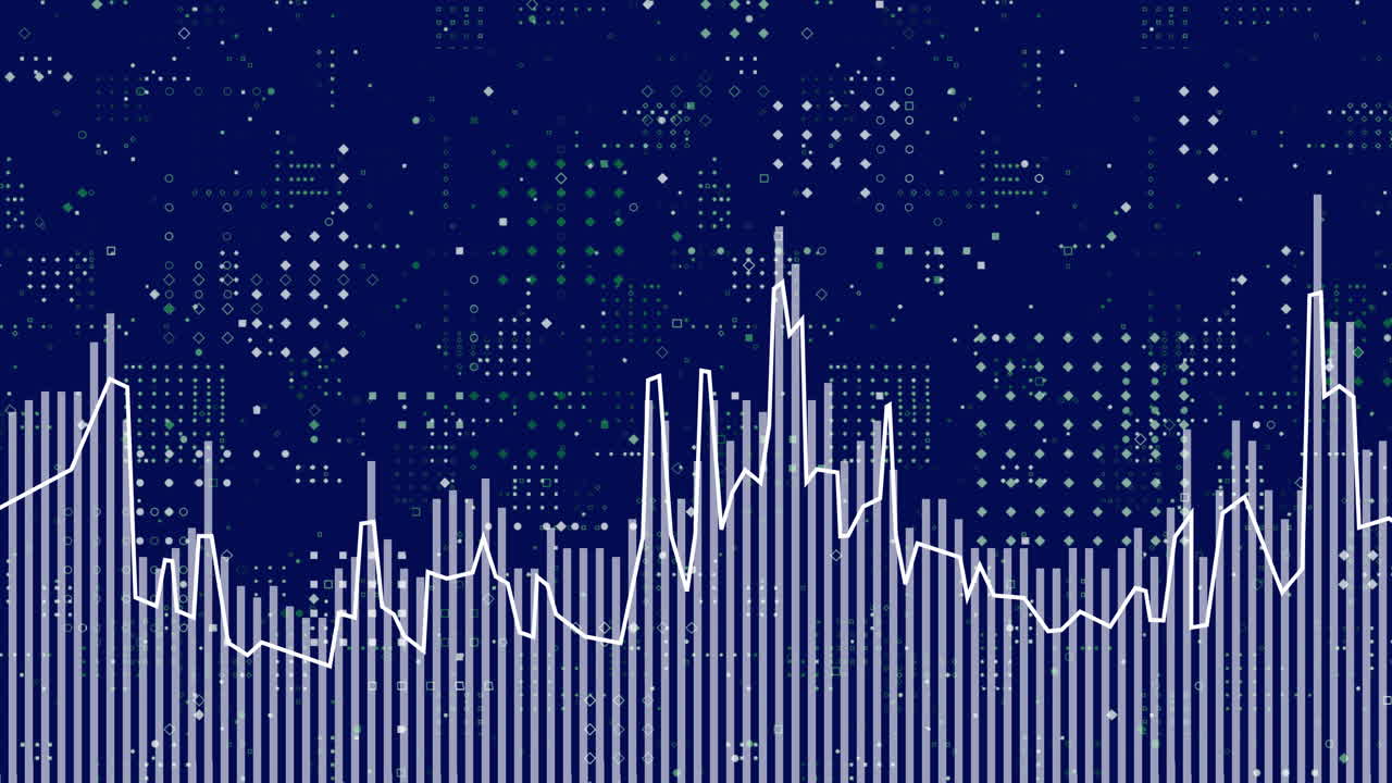 Animation of diagram and spots moving on blue background