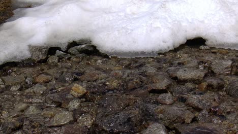 Schmelzwasser,-Das-Unter-Dem-Schnee-Hervorläuft