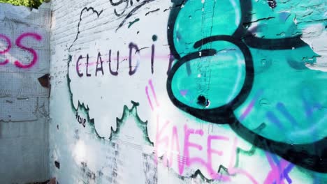 pared cubierta de graffiti