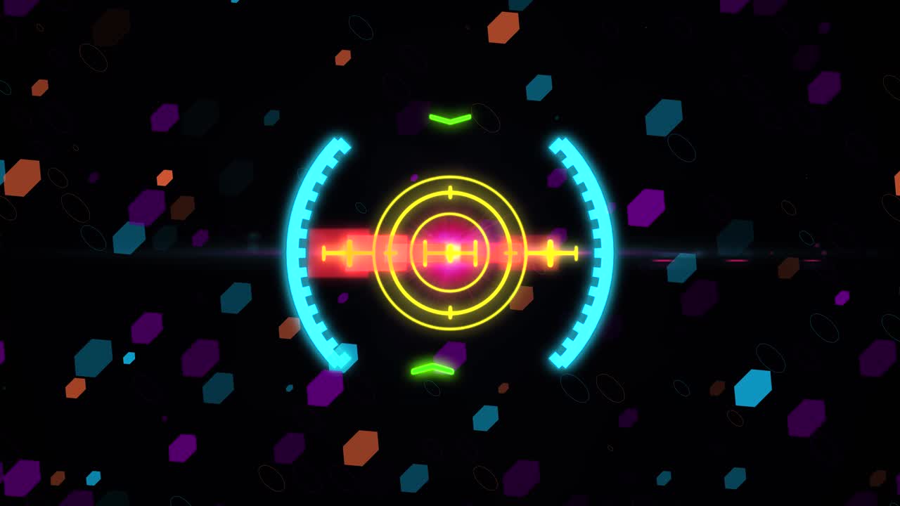 Elemento di mira spaziale HUD. Grafica in movimento.