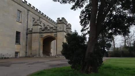 a wide shot of the majestic syon house in london.