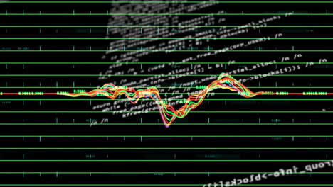 animación del procesamiento de datos sobre un fondo negro