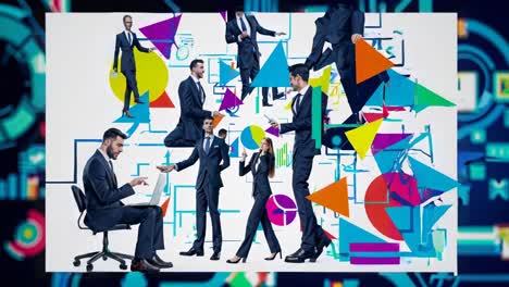profesionales de las empresas en un entorno de interfaz digital