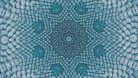 parallax effect. radial blue snake skin background. snake skin texture closeup. 4k zoom in footage