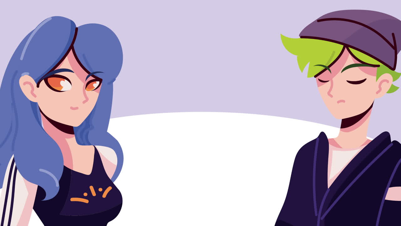 애니메이션 커플 초상화