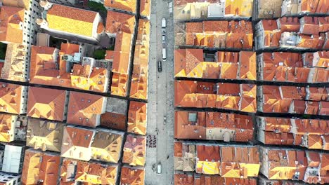 top view of the old town of dubrovnik,croatia drone footage