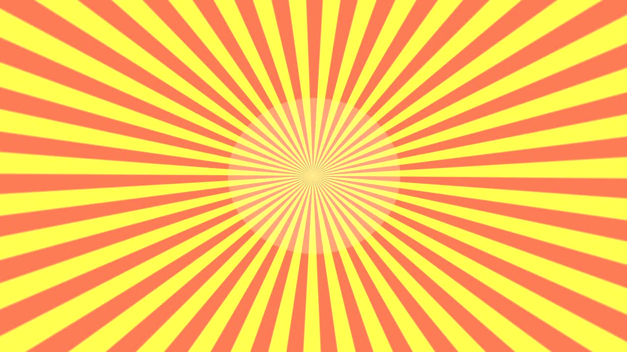 Yellow and red Starburst Sunray vector loop background.
