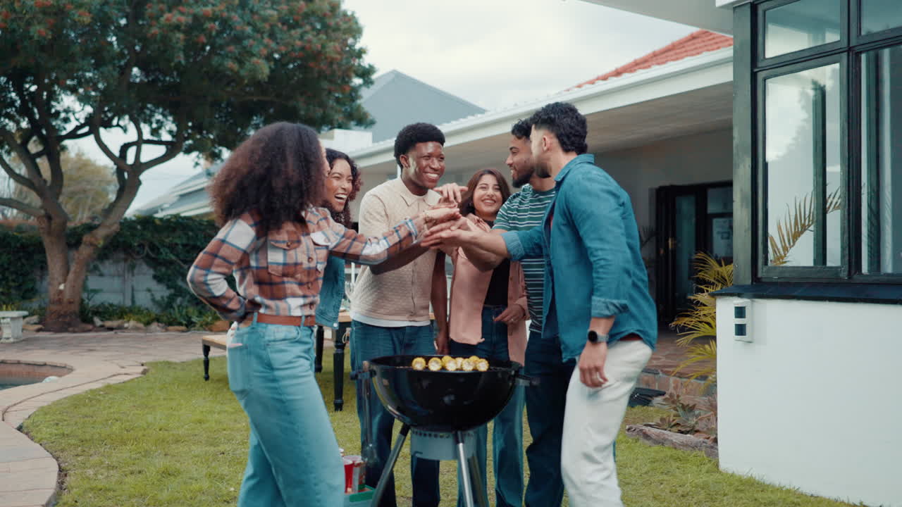 Group of friends celebrating a barbecue party