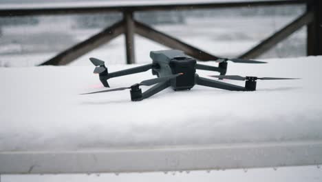 a drone on a snowy surface