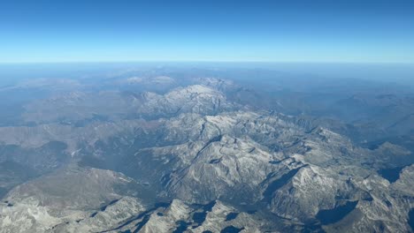 aerial view of the pyrenees mountains crossing from spain to france