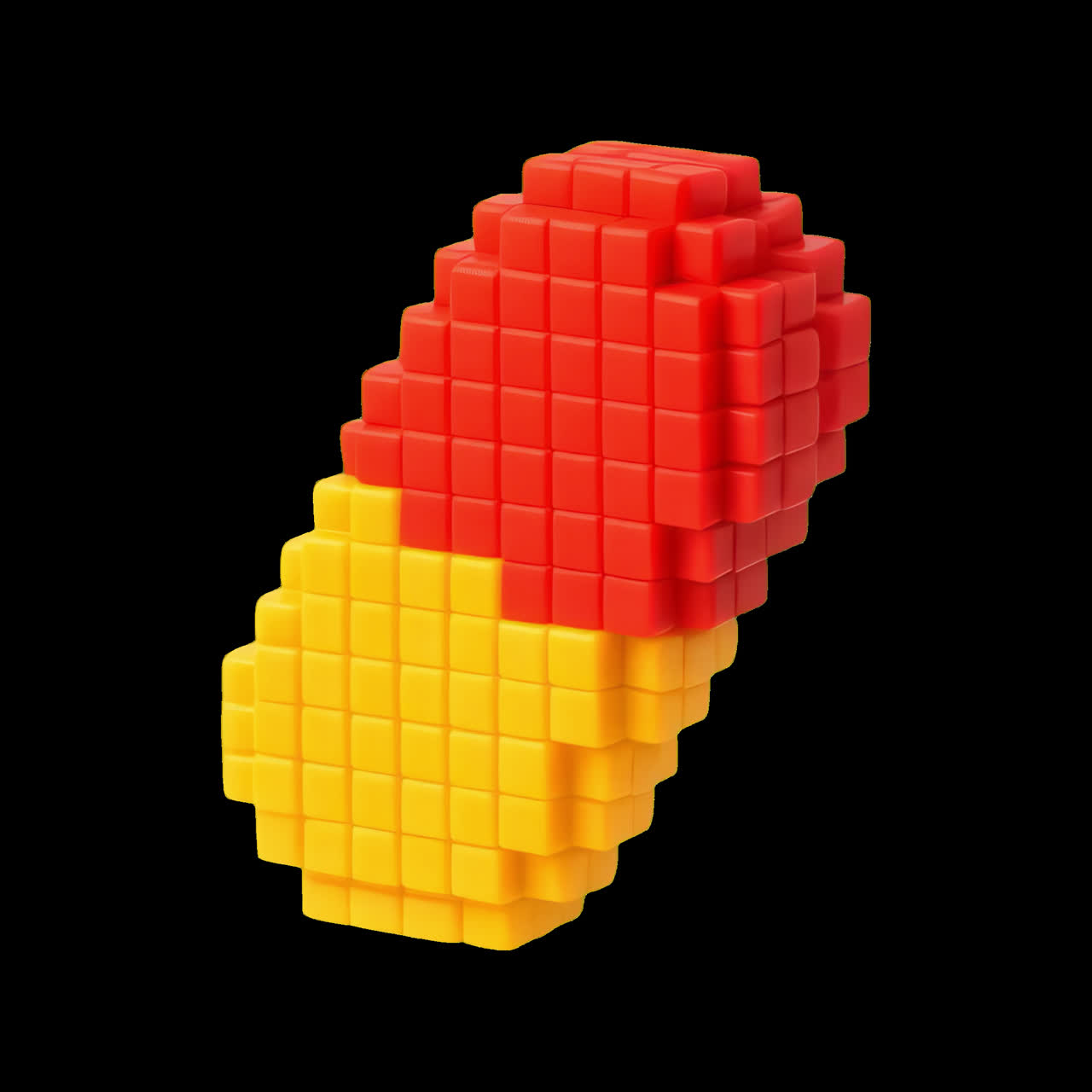 Colorful abstract geometric sculpture animation isolated asset, transparent 4K video, alpha channel