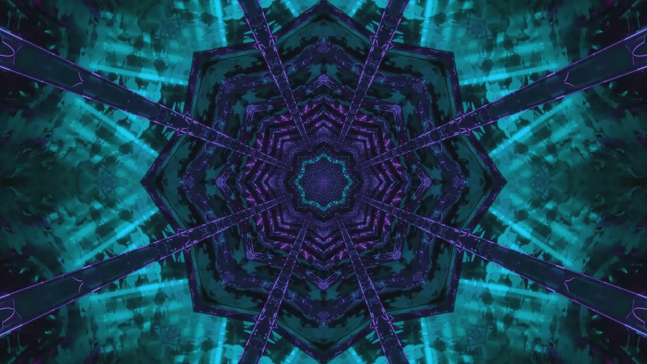 Vibrant tunnel video vj loop screensaver features a captivating display of dynamic patterns and colors that seamlessly flow. Experience the mesmerizing visual journey into an endless space