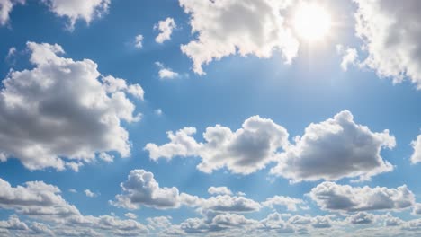 a stunning sky transformation: journey from soft cloud cover to radiant sunlight amidst a vast blue expanse captured in two frames